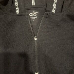 Alo Black Zip-Up Hoodie